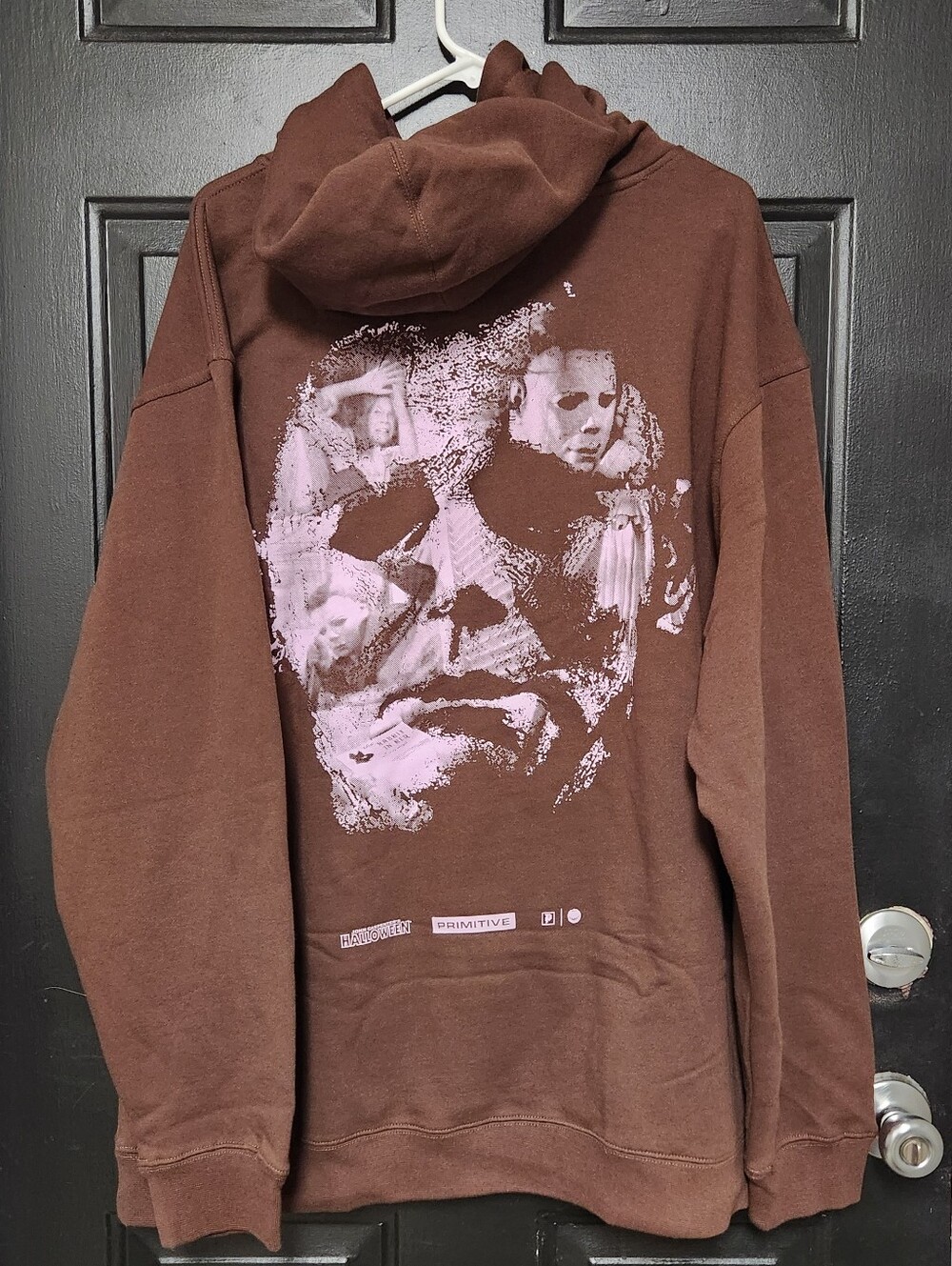 Primitive x Halloween Pullover Brown Pink XL Hooded Sweatshirt Michael Myers